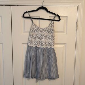 Abercrombie & Fitch White and Blue Mini Dress